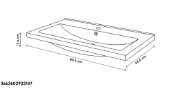 Plan vasque noir GoodHome Nira 80 cm