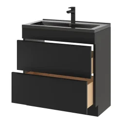 Plan vasque noir GoodHome Nira 80 cm