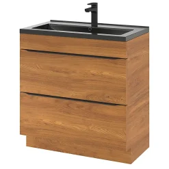 Plan vasque noir GoodHome Nira 80 cm