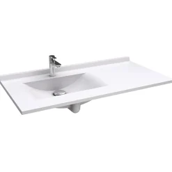 Plan vasque RESIPLAN - 124 cm avec vasque déportée à gauche