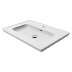 Plan vasque simple blanc en céramique l.60 cm, GoodHome Endell