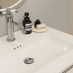Plan vasque simple blanc en céramique l.60 cm, GoodHome Endell