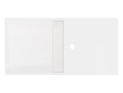 Plan vasque suspendu en solid surface avec niche - Blanc - L80 x l40 x H20 cm - GOYOKO