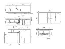 Plan vasque suspendu en solid surface avec niche - Blanc - L80 x l40 x H20 cm - GOYOKO
