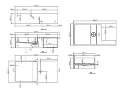 Plan vasque suspendu en solid surface avec niche - Blanc - L80 x l40 x H20 cm - GOYOKO