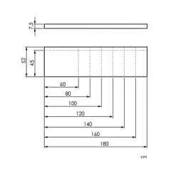 Plan vasque suspendu ZERO pour salle de bain design noyer 52 x 80 cm