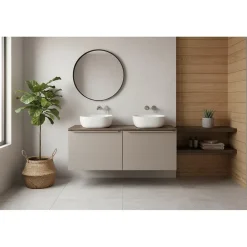 Plan vasque VANTA chene foncé 120 cm Tablette de salle de bain
