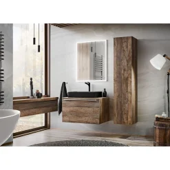 Plan vasque VANTA chene foncé 60 cm Tablette de salle de bain