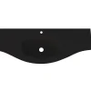 Plan vasque verre noir mat version centre l.138 cm, Vague