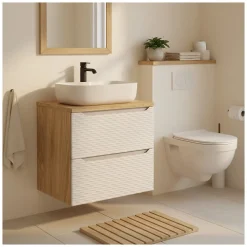 Plan vasque YOKA Finition chene clair, 80 cm