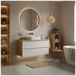 Plan vasque YOKA Finition chene clair, 180 cm