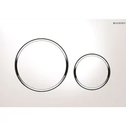 Plaque de commande WC GEBERIT Sigma20 double touche: blanc, chromé brillant