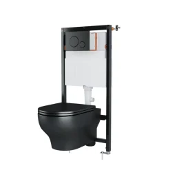 Plaque de déclenchement WC double touche noir mat GoodHome