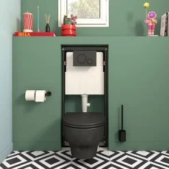 Plaque de déclenchement WC double touche noir mat GoodHome