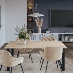 Plateau laminé chêne sonoma 160 x 80 cm pour bureau, table, table basse