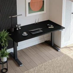 Plateau laminé noir 138 x 80 cm pour bureau, table, table basse