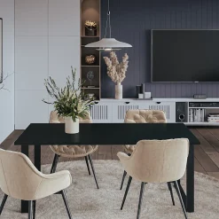Plateau laminé noir 120 x 80 cm pour bureau, table, table basse