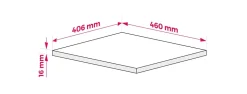 Plateau pour armoire de salle de bain, couleur: Chêne Clair, dimensions: 40 x 45 x 1,6 cm