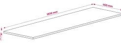 Plateau pour armoire de salle de bain, couleur: Chêne Foncé, dimensions: 180 x 45 x 1,6 cm