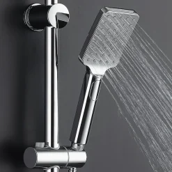 Poignée de douche 3 positions Maneral BER carrée finition chrome poli en ABS Kibath