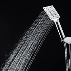 Poignée de douche 3 positions Maneral BER carrée finition chrome poli en ABS Kibath