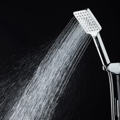 Poignée de douche 3 positions Maneral BER carrée finition chrome poli en ABS Kibath