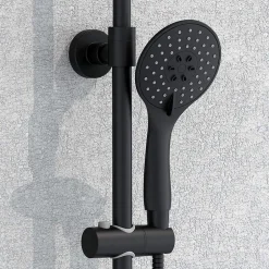 Poignée de douche Maneral 1 position ronde finition NOIR mat en ABS Kibath