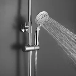 Poignée de douche manuelle 5 positions DUR ronde finition chrome brillant en ABS Kibath