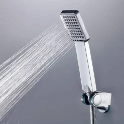 Poignée de douche manuelle 1 position carrée finition chrome poli en ABS Kibath