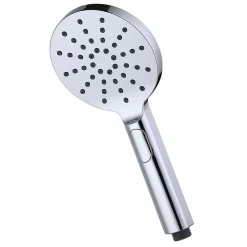Poignée de douche ronde 3 positions NIRIA en finition chrome brillant en ABS Kibath