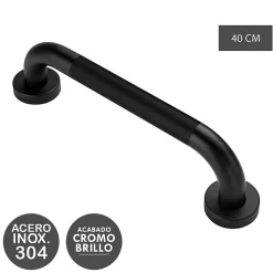 Poignée de sécurité antidérapante de 40 cm avec finition NOIRE mate en acier inoxydable Kibath