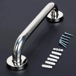 Poignée de sécurité antidérapante de 40 cm avec finition chromée polie en acier inoxydable Kibath