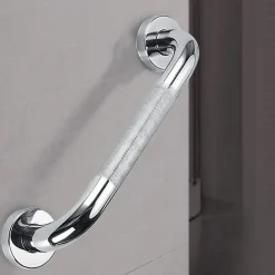 Poignée de sécurité antidérapante de 25 cm avec finition chromée polie en acier inoxydable Kibath