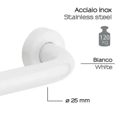 Poignée De Soutien Pour Handicapés 45Cm Acier Blanc Par Kiamami Valentina