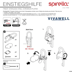 Poignée d'entrée pour le bain Acier Inox Chromé Spirella