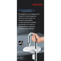 Poignée d'entrée pour le bain Acier Inox Chromé Spirella
