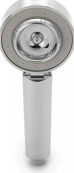 Pomme de douche double face Douche Head économie d'eau ronde ABS Chrome Booster Douche haute pression Handheld douche à main