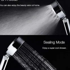 Pomme de douche double face Douche Head économie d'eau ronde ABS Chrome Booster Douche haute pression Handheld douche à main