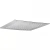 Pomme de douche haute à encastrer carrée inox 38x38cm sorties d'eau en silicone anti-calcaire SANINDUSA Square chromé