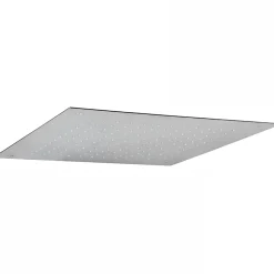 Pomme de douche haute à encastrer carrée inox 38x38cm sorties d'eau en silicone anti-calcaire SANINDUSA Square chromé