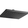 Pomme de douche haute carrée 20x20cm noire sorties d'eau en silicone anti-calcaire SANINDUSA 200 Essenza couleur noir