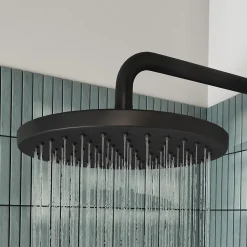 Pommeau de douche 1 jet rond, noir, GoodHome Cavally