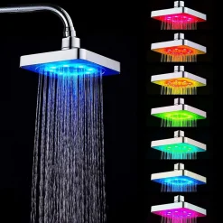 Pommeau de douche à LED 7 couleurs, bain-marie lumineux et romantique