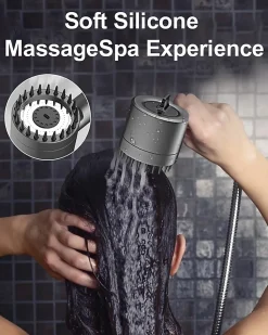 Pommeau de douche à main - Avec filtre - Haute pression - Économie d'eau - Buse en silicone