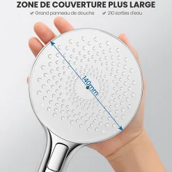 Pommeau de douche avec 4 en 1 avec Fonction Spray Pomme de douche Auralum Max Kit de douche