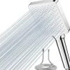 Pommeau de douche carré blanc 6modes avec tuyau