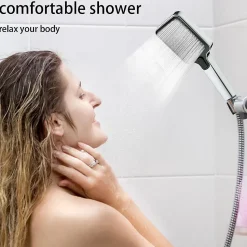 Pommeau de douche carré haute pression avec 3 modes de pulvérisation, économie d'eau