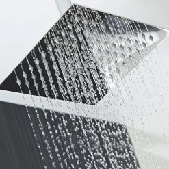 Pommeau de douche carré 30x30 cm, finition chrome poli, en laiton Kibath
