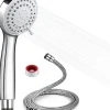 Pommeau de douche économie d'eau à 3 types de jet haute pression avec tuyau de 1,5 m et ruban téflon