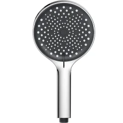 Pommeau de douche économiseur d'eau,, arrêt d'eau et filtre, chrome (argent - noir)